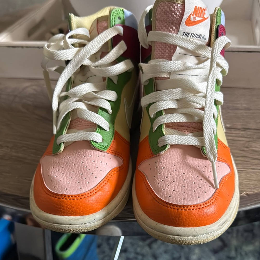 Nike Orange Pink High-Top Sneakers